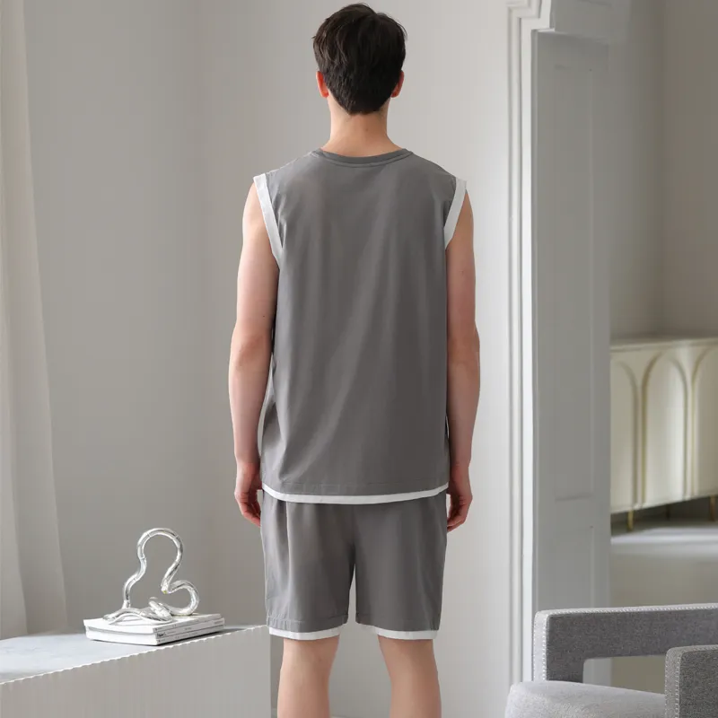 FENTENG Pajama Set Men's Vintage Gray-1