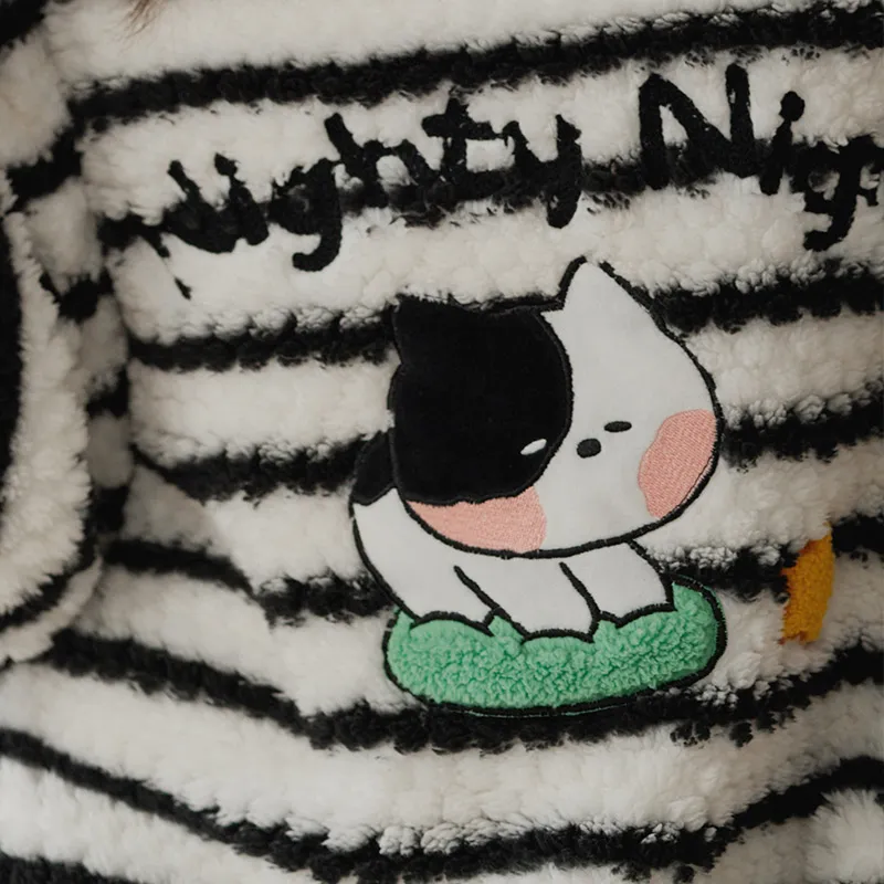 FENTENG x LINE FRIENDS Brown Bear Pajama Set Men's Black White-3
