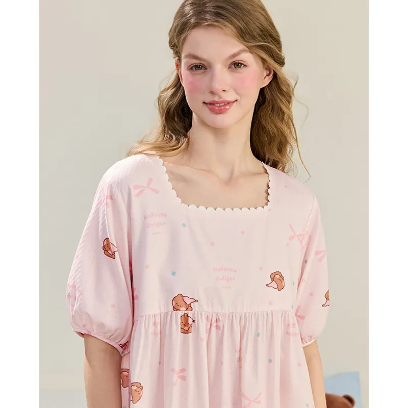 FENTENG Brown Bear Nightgown Women's-2