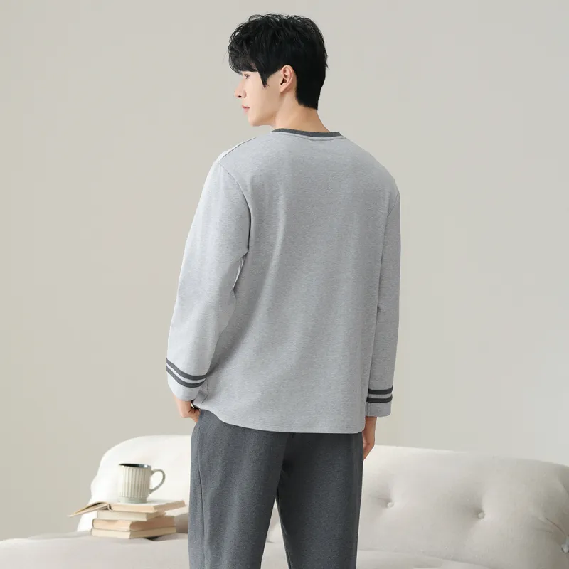 FENTENG Pajama Set Men's Light Gray-4