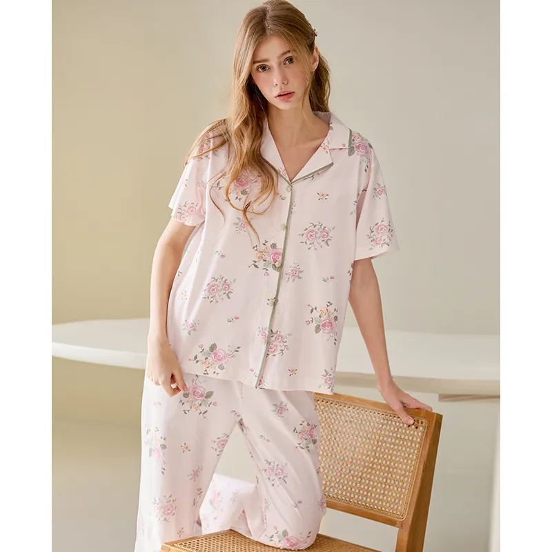 FENTENG Pajama Set Women's Light Shrimp Pink-3
