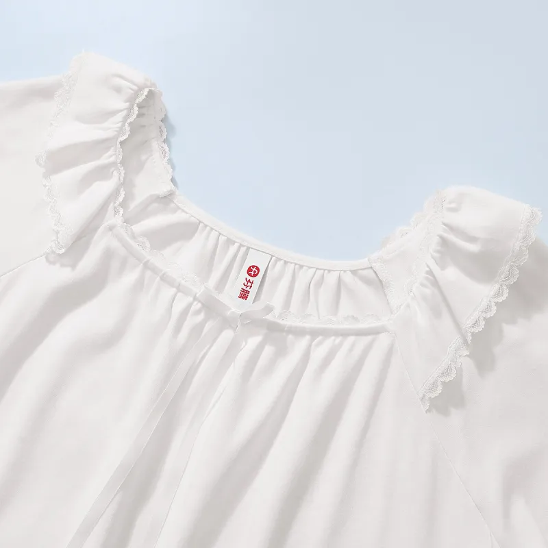 FENTENG Nightgown Women's White-2