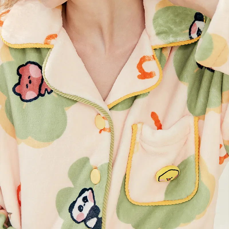 FENTENG x LINE FRIENDS Pajama Set Women's Apricot-1
