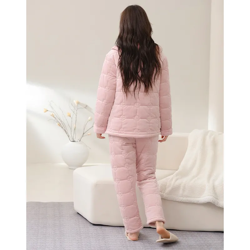 FENTENG Pajama Set Women's Pastel Pink-5
