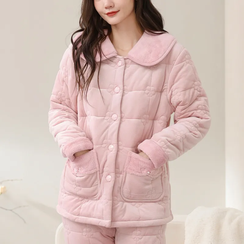 FENTENG Pajama Set Women's Pastel Pink-2