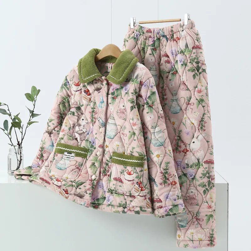 FENTENG Pajama Set Women's Dusty Pink-6