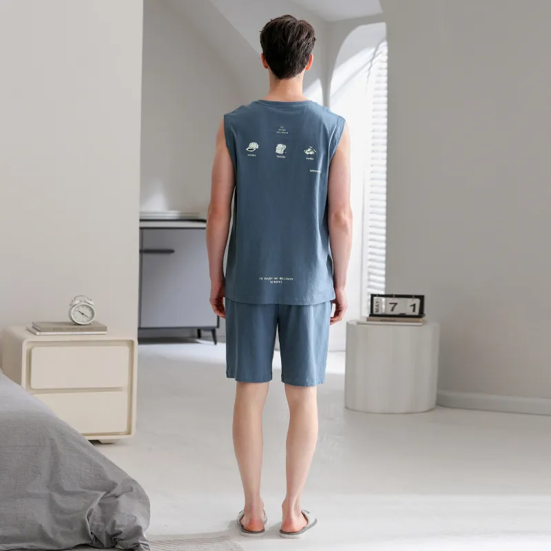 FENTENG Pajama Set Men's Deep Sea Blue-1