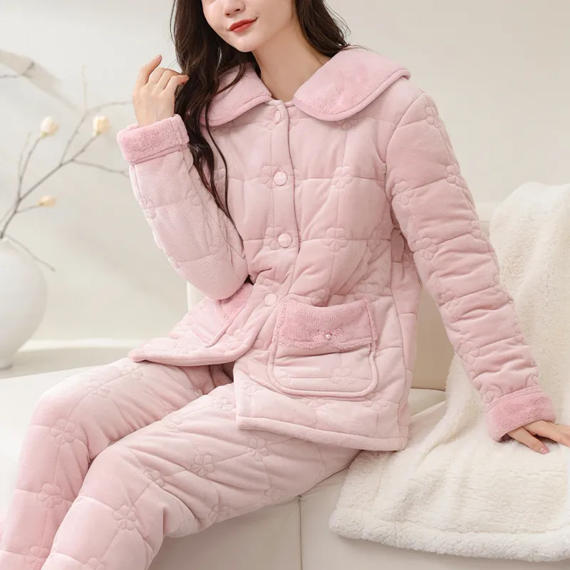 FENTENG Pajama Set Women's Pastel Pink-1