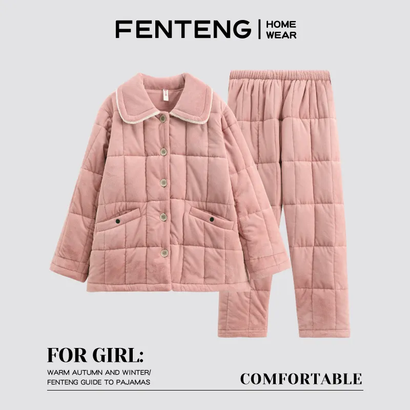 FENTENG Pajama Set Women's Rouge Pink-7