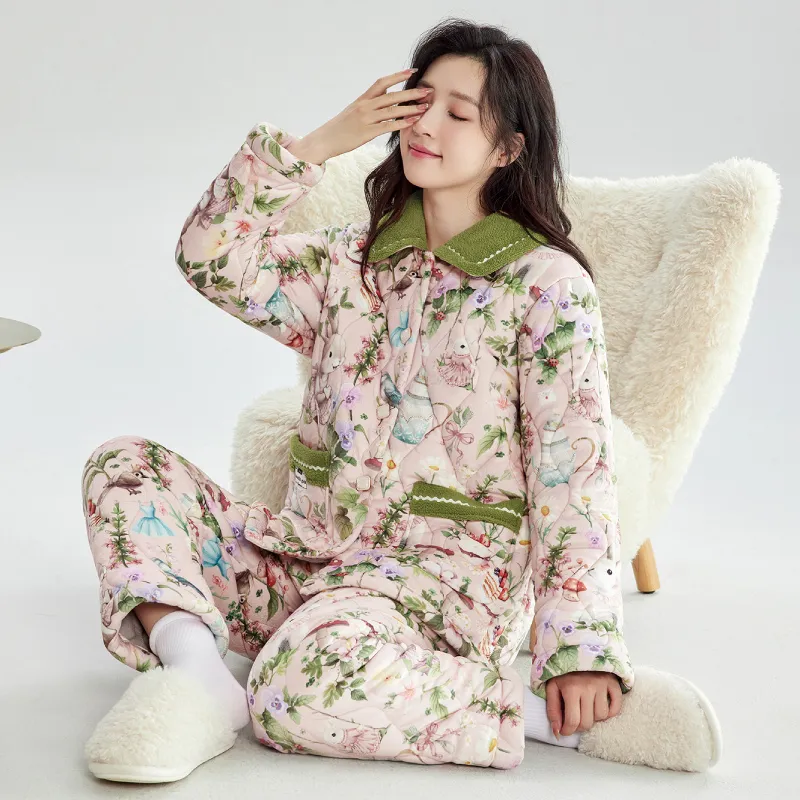 FENTENG Pajama Set Women's Dusty Pink-1