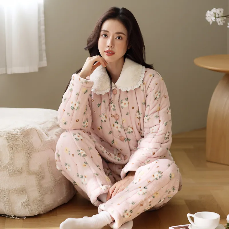 FENTENG Pajama Set Women's Cute Pink-3