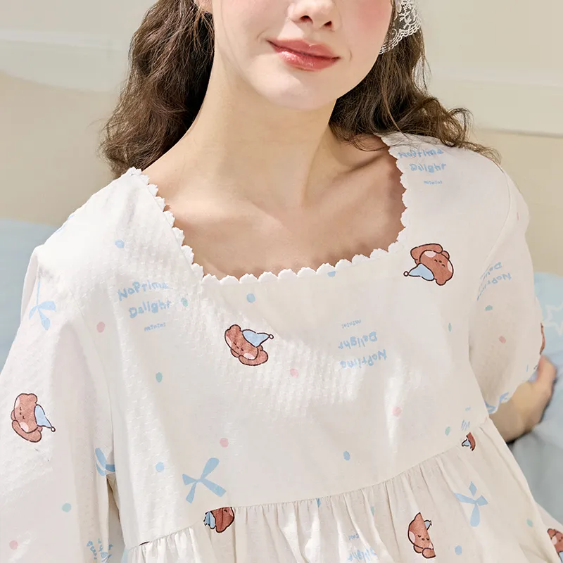 FENTENG x LINE FRIENDS Brown Bear Pajama Set Women's-2