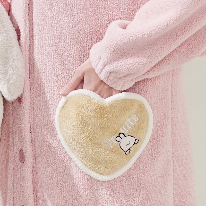 FENTENG Pajama Robe Women's Pink-1