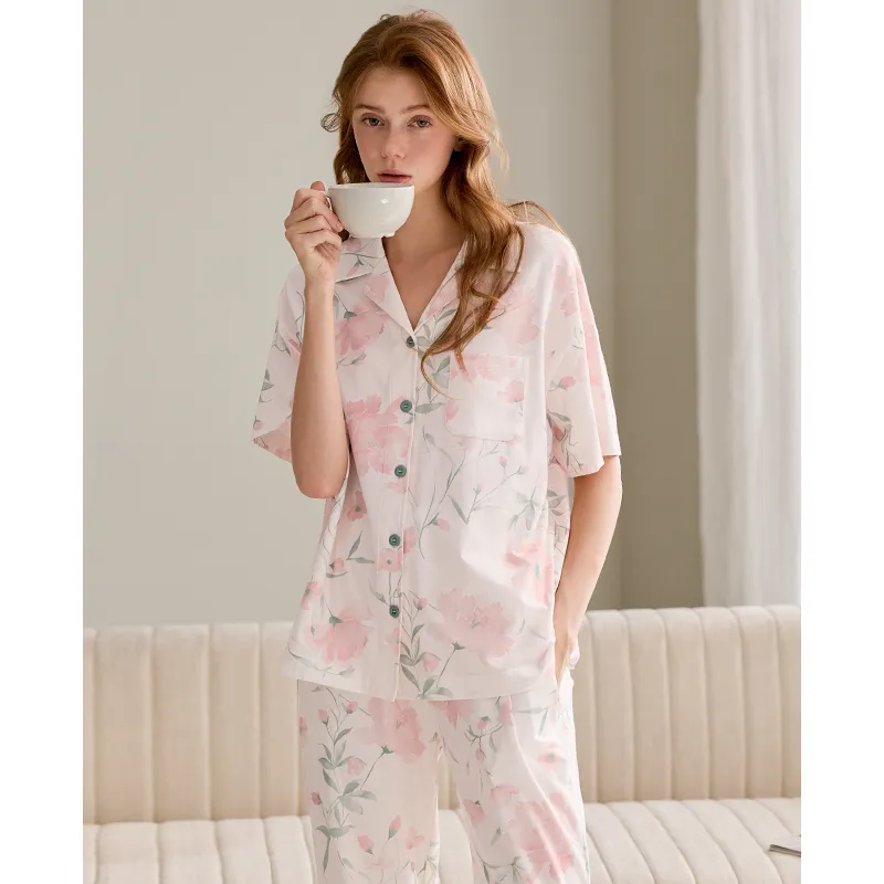 FENTENG Pajama Set Women's Shrimp Pink-3