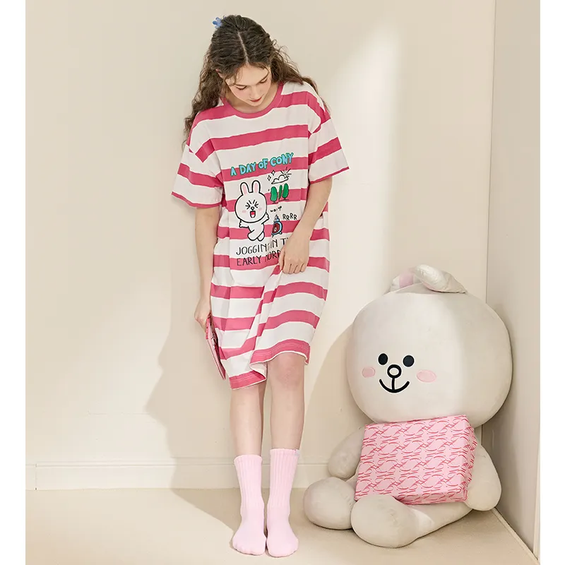 FENTENG Brown Bear Nightgown Women's-4