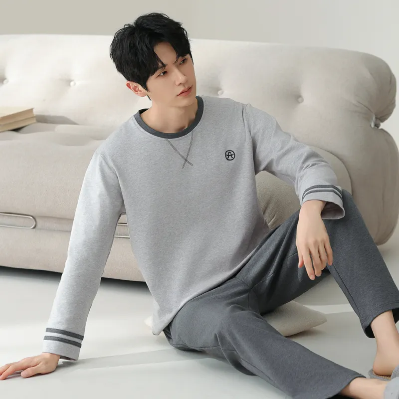 FENTENG Pajama Set Men's Light Gray-2