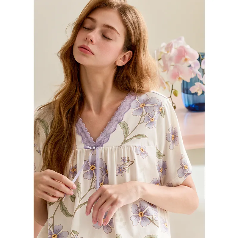 FENTENG Pajama Set Women's Light Purple-2