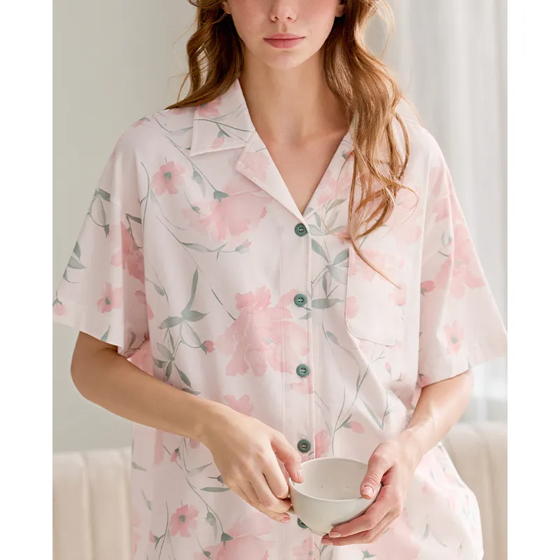 FENTENG Pajama Set Women's Shrimp Pink-2
