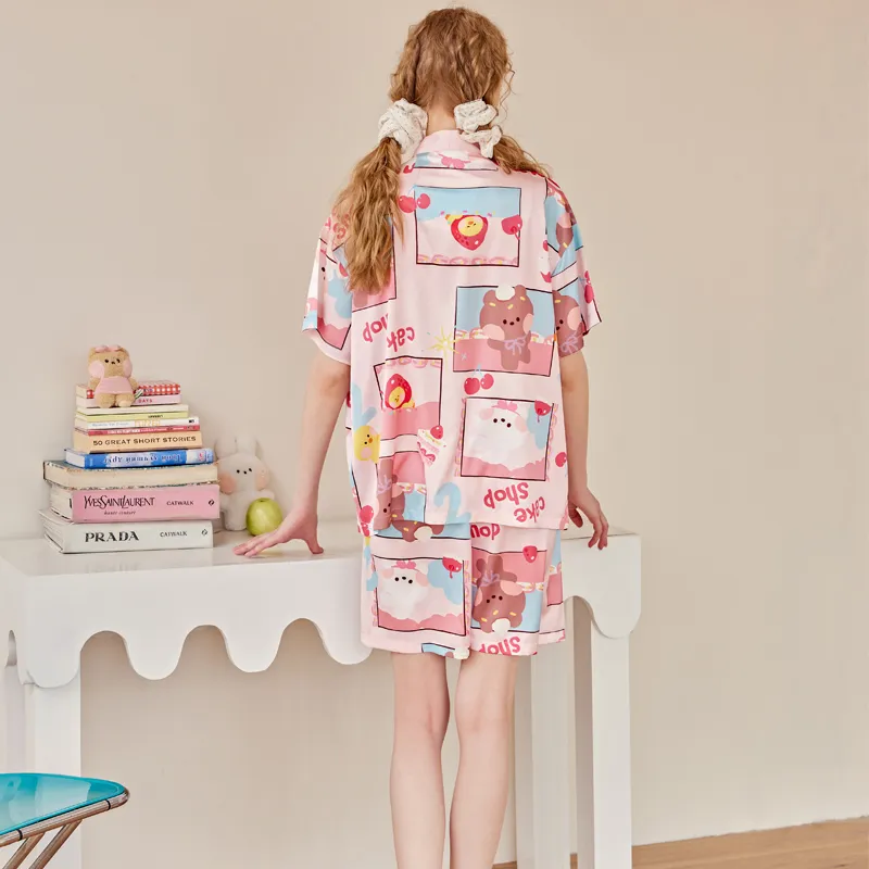 FENTENG Pajama Set Women's Light Pink-1
