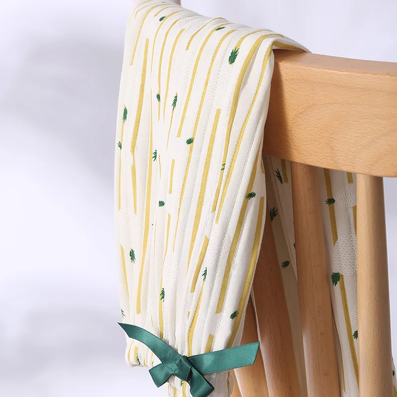 FENTENG Pajama Pants Women's Light Yellow Stripe-4