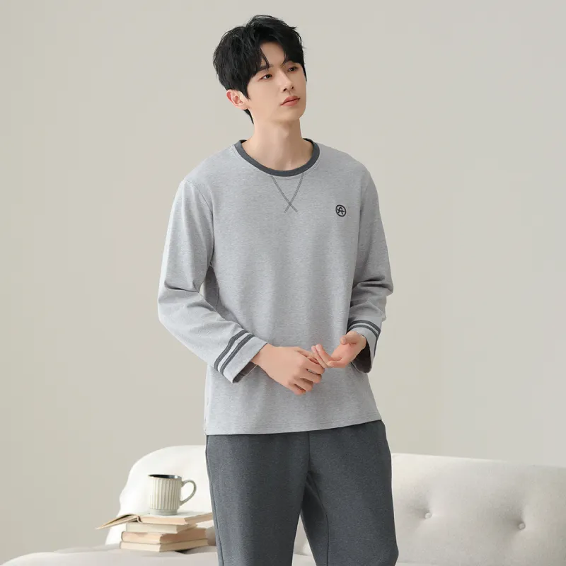 FENTENG Pajama Set Men's Light Gray-3