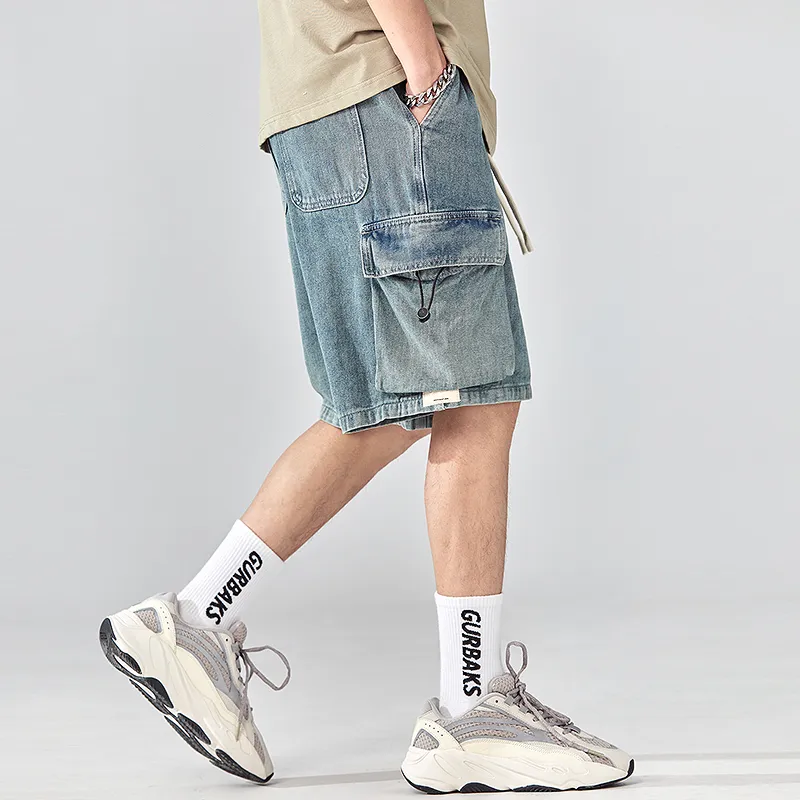 ALL IN Denim Shorts Unisex Nostalgic Blue-4