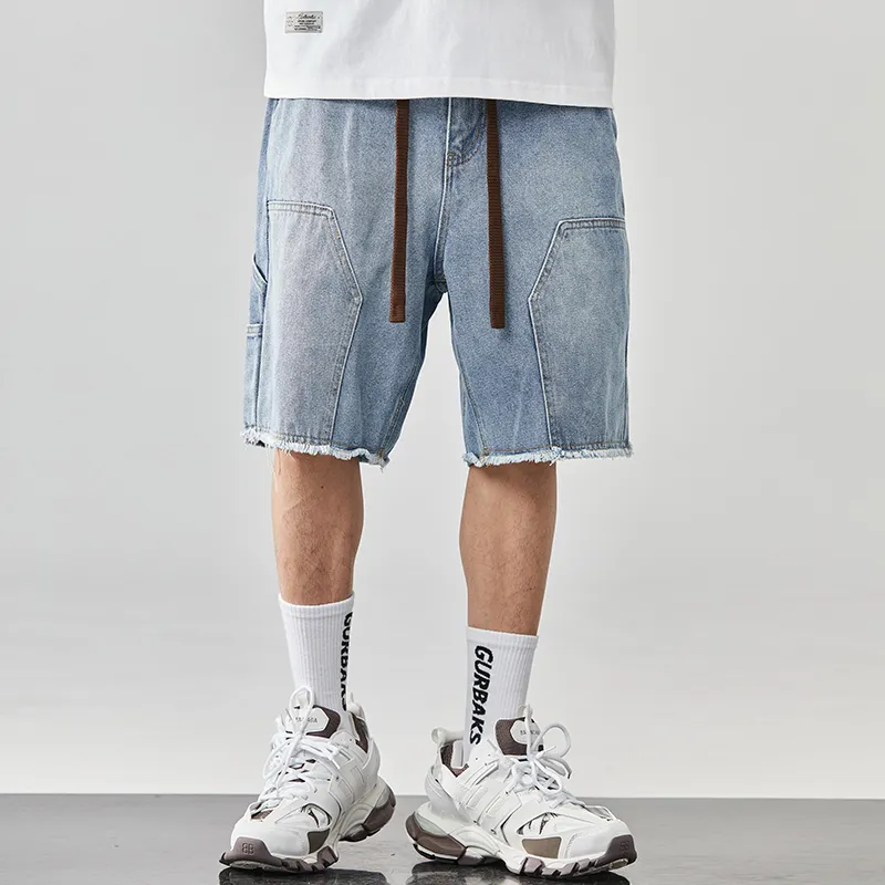 ALL IN Denim Shorts Unisex Blue-5