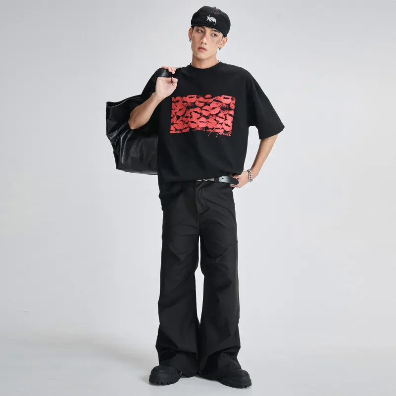 ALL IN T Shirts Men Crimson Phantom Black-3