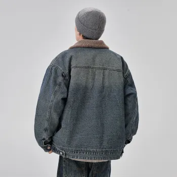 ALL IN Denim Jackets Men Vintage Blue