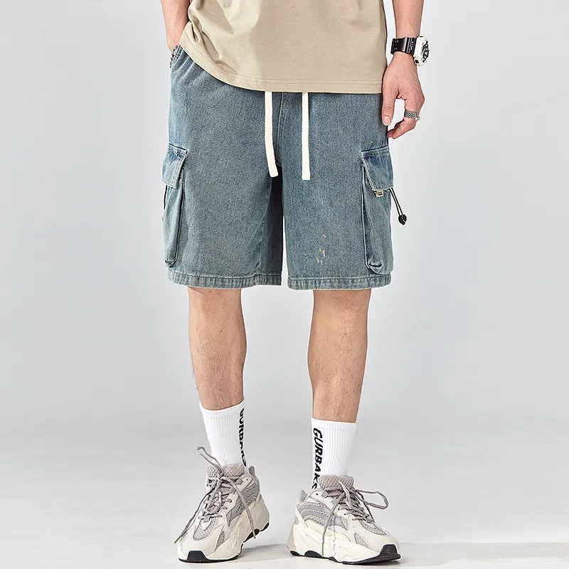 ALL IN Denim Shorts Unisex Nostalgic Blue-2