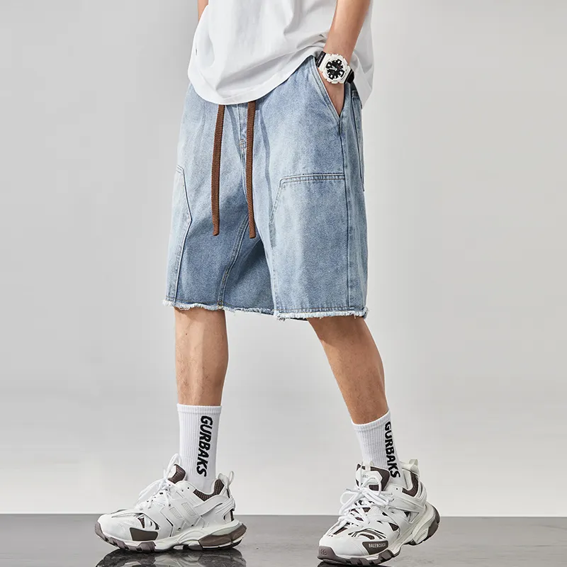 ALL IN Denim Shorts Unisex Blue-3