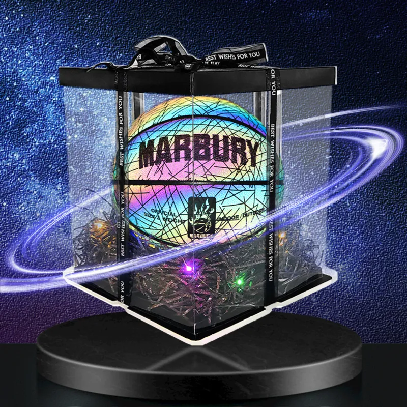 MARBURY Reflective Luminous Series Synthetic Leather Basketball Starry Sky Rainbow Size 7 Training-15