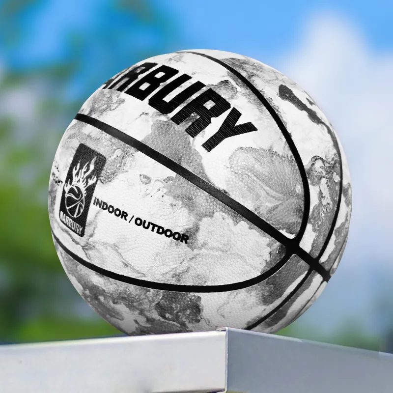 MARBURY Splash Ink Series PU Basketball Gray White Size 7 Training Unisex-4