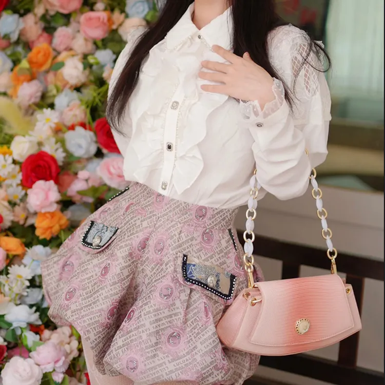 FOXER Microfiber Synthetic Leather Crescent Bag, Portable Crossbody Bag, Shoulder Bag Women's Peach Pink-4