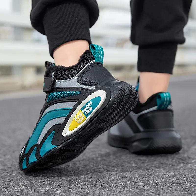 ATONGMU Slip Resistant Cushioning Abrasion Resistant Waterproof Thermal High Top Kids' Casual Kids'-12