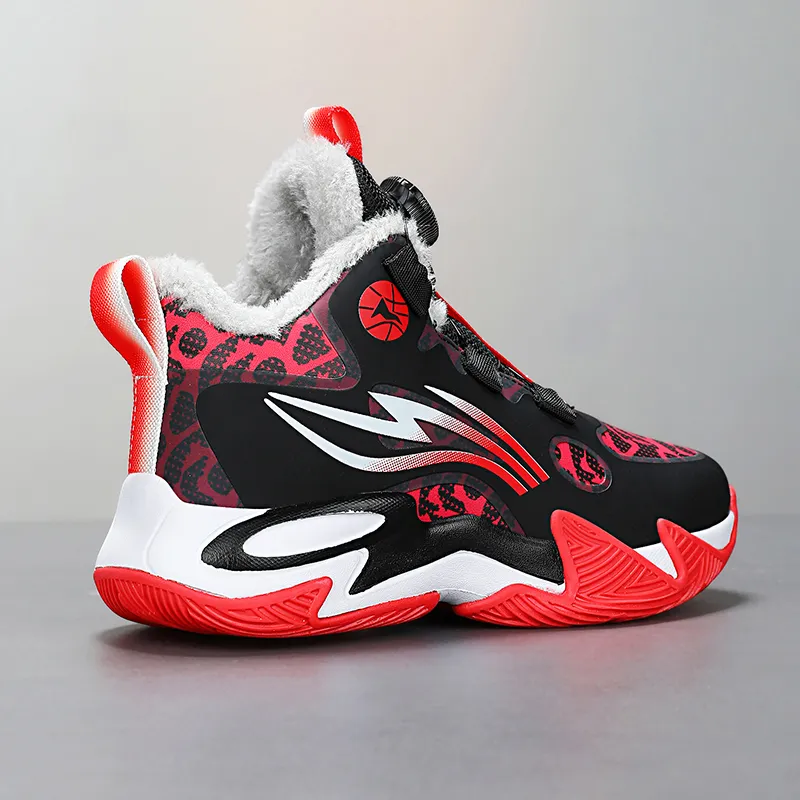 ATONGMU Children's Basketball Shoes Black Red Kids'-2