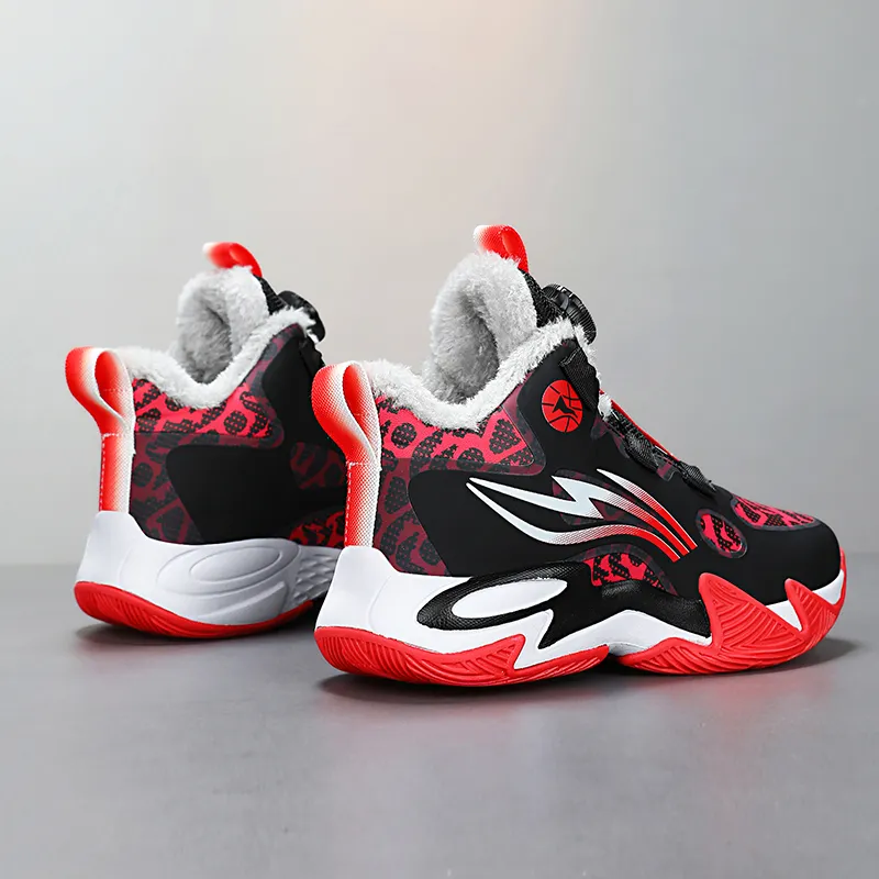 ATONGMU Children's Basketball Shoes Black Red Kids'-3