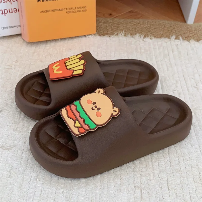 Thin Strips Sandal Slippers Unisex, Black-27