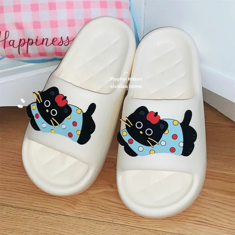 Thin Strips Sandal Slippers Black-12