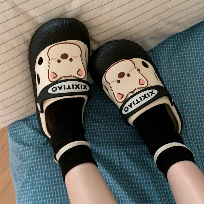 Thin Strips Slippers Women's, White Yellow-20