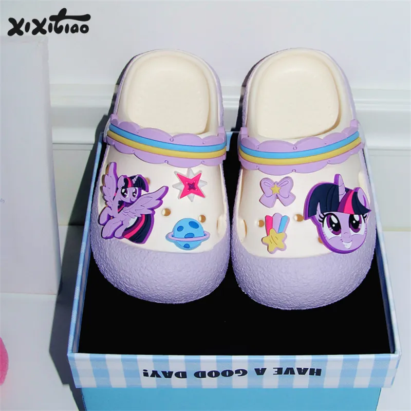 Thin Strips x MY LITTLE PONY Sandal Slippers Women's, White/Pink-12
