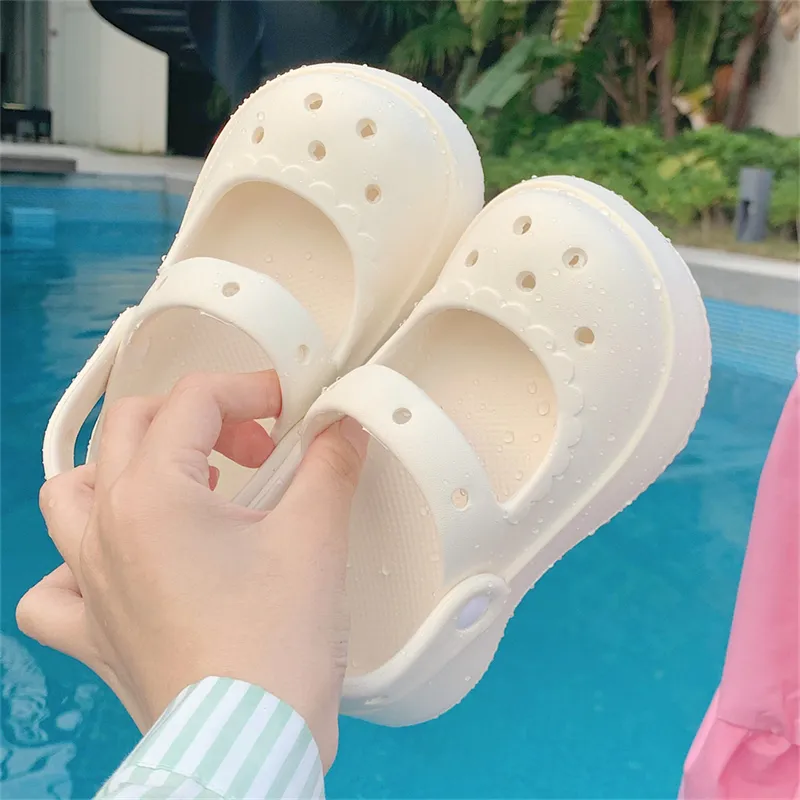 Thin Strips Slippers Women's, Cream White-23