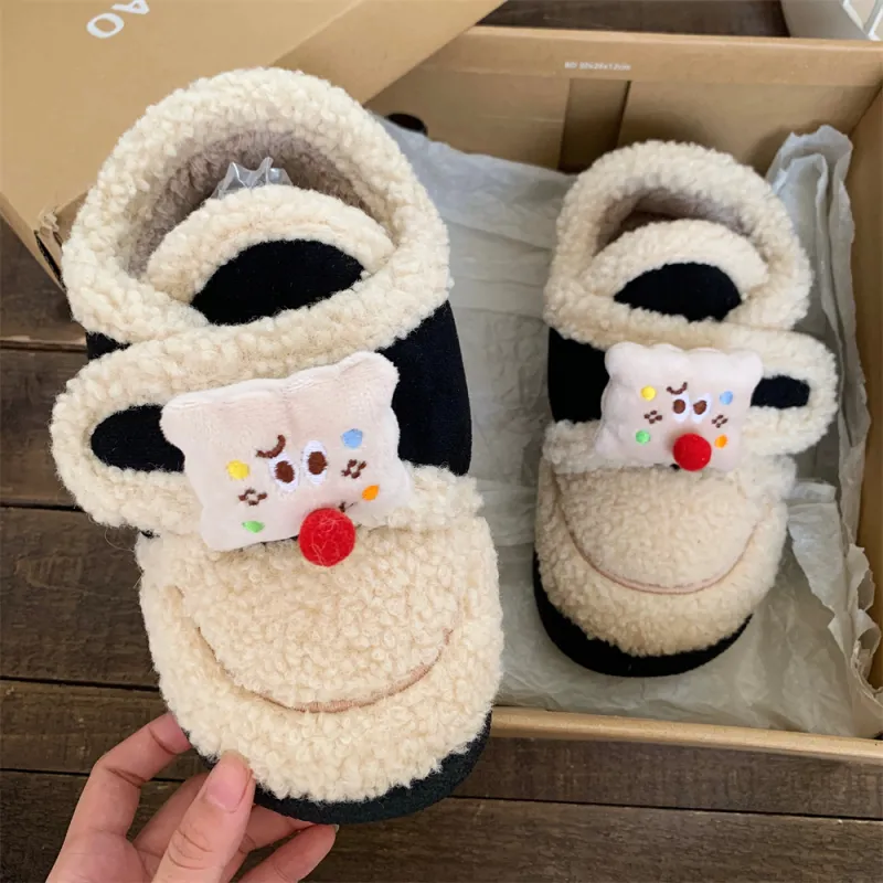 Thin Strips Cotton Home Slippers Women's, Black-2
