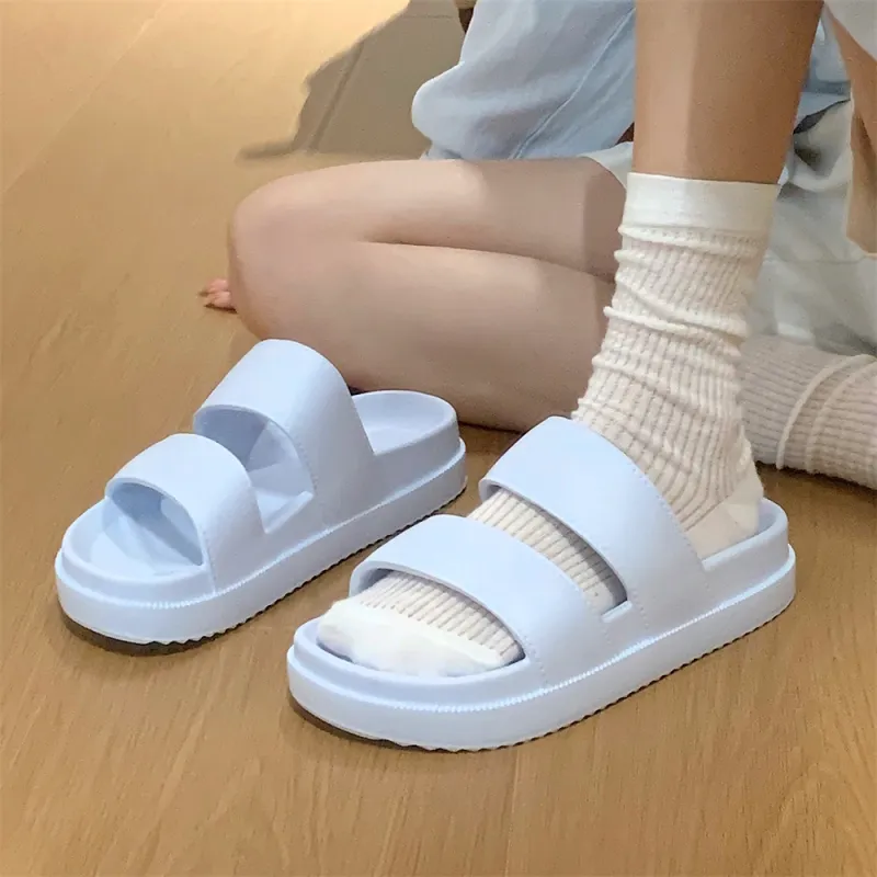 Thin Strips Slippers Unisex, Ecru-7