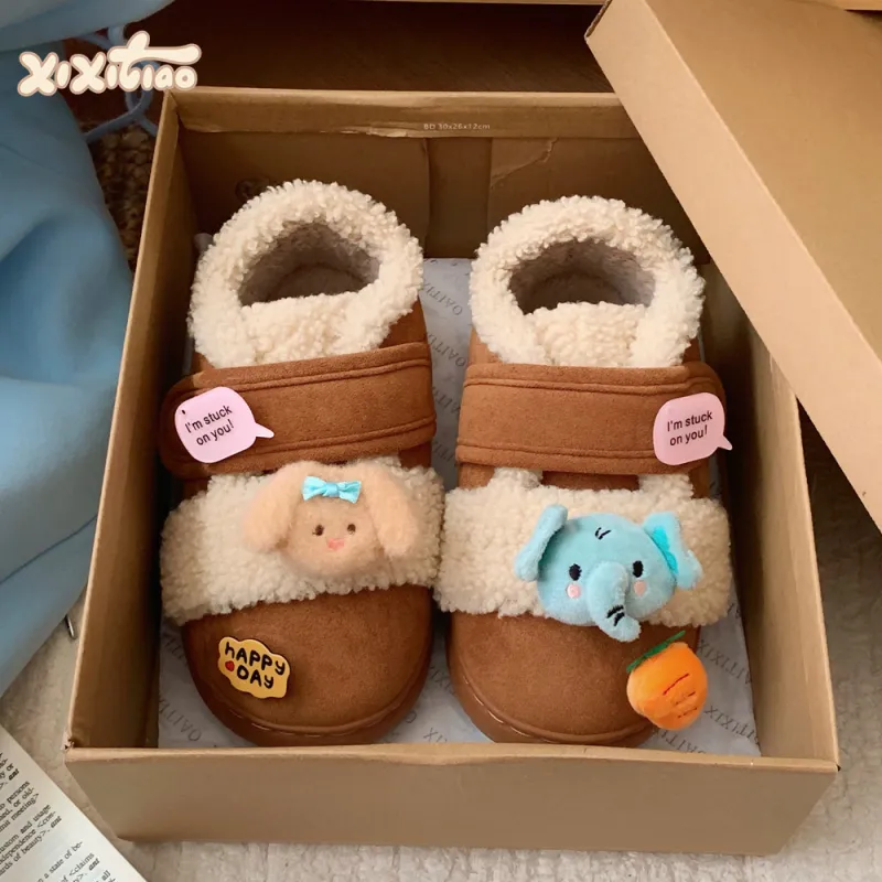 Thin Strips Cotton Slippers Women's, Light Brown-1