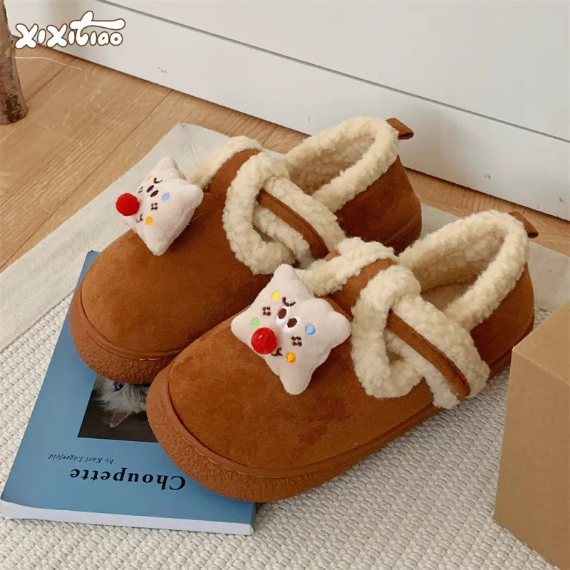 Thin Strips Cotton Slippers Women's, Light Brown-2