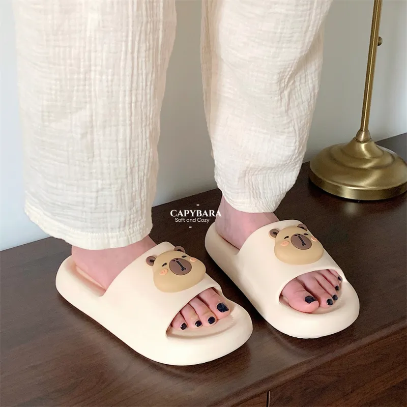 Thin Strips Sandal Slippers Unisex, White-12