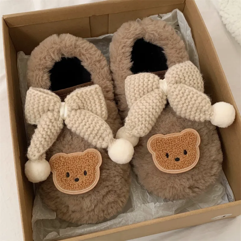 Thin Strips Cotton Slippers Women's Khaki-3