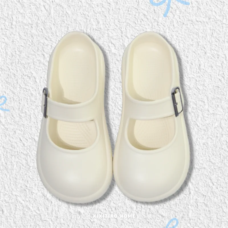 Thin Strips Sandal Slippers Women's, White-4