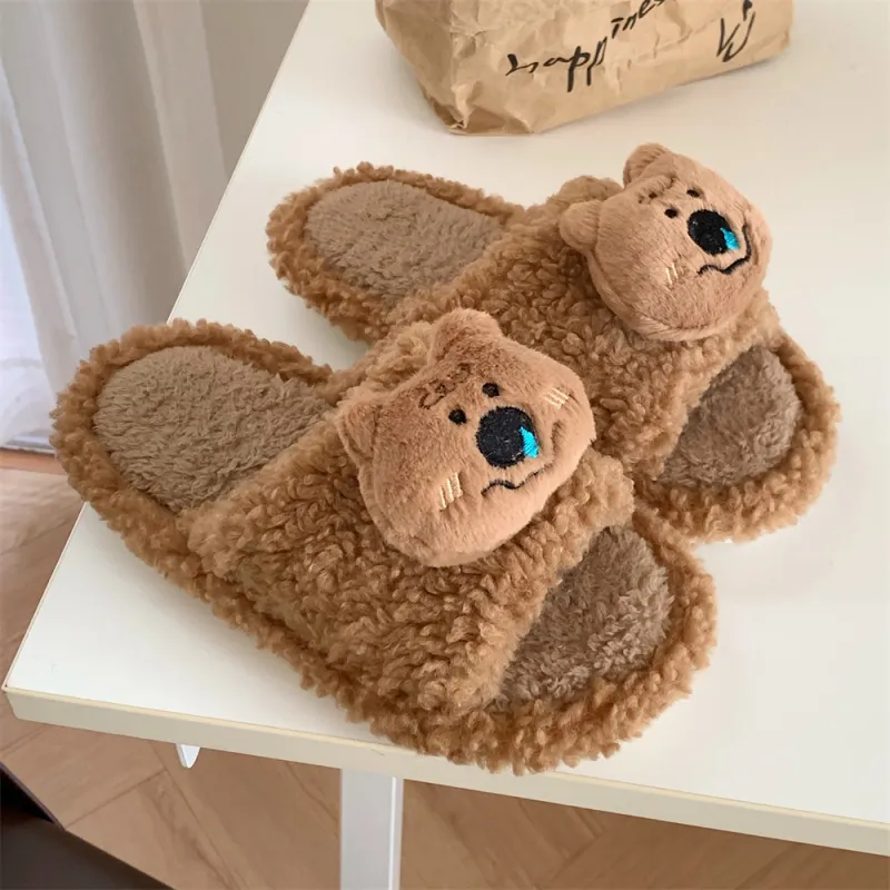 Thin Strips Cotton Slippers, Home Slippers Women's, Brown-6